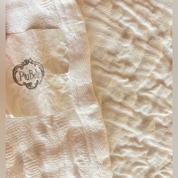 Piubelle Matelasse Quilt Coverlet Texture Solid White Ruffle Shabby Cotton 88x96 - Picture 6 of 7